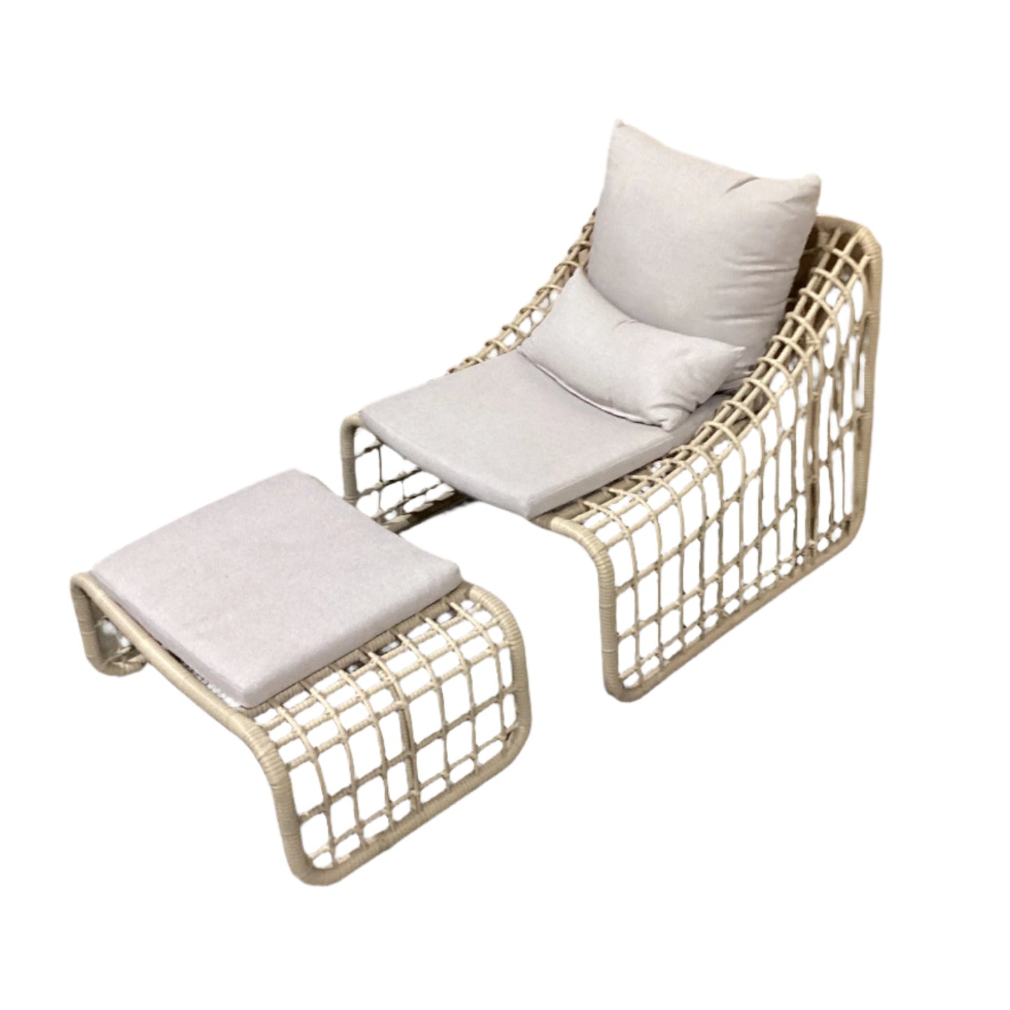 Adri Outdoor Living Package Chair + Ottoman Olefin Natural