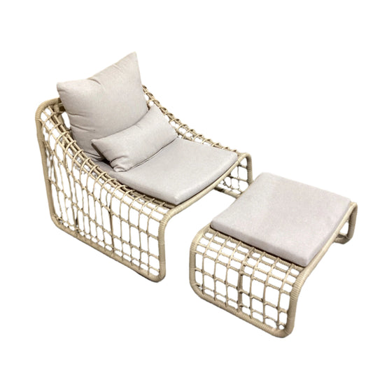 Adri Outdoor Living Package Chair + Ottoman Olefin Natural