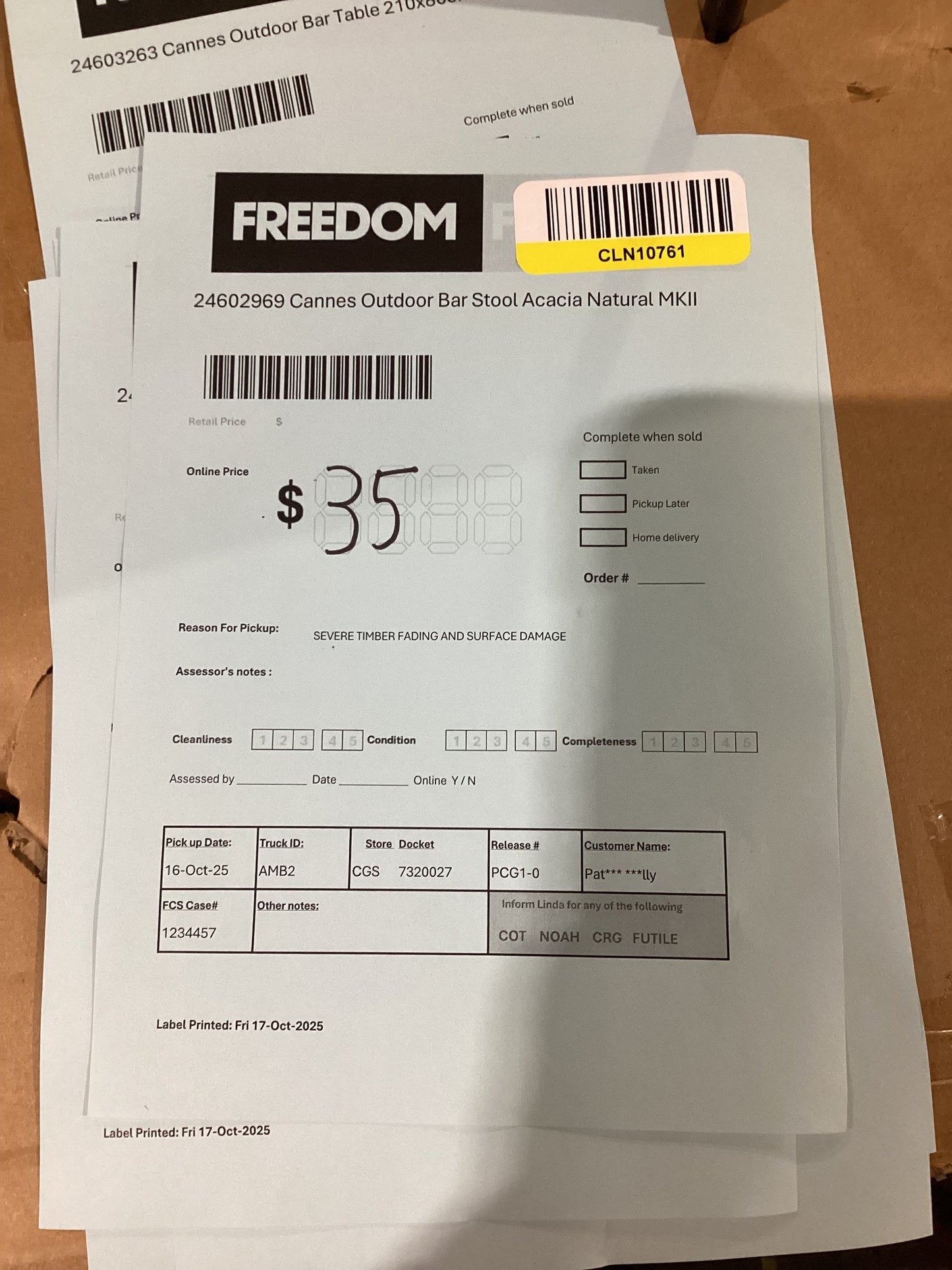 NSW CLN10761 Cannes Outdoor Bar Stool Acacia Natural MKII